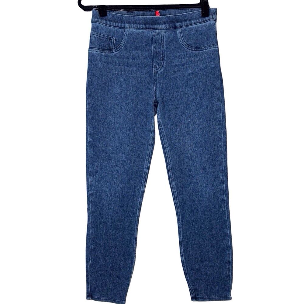 Spanx Jean-ish Ankle Leggings Womens Medium Mid Rise Stretch Denim Shaping